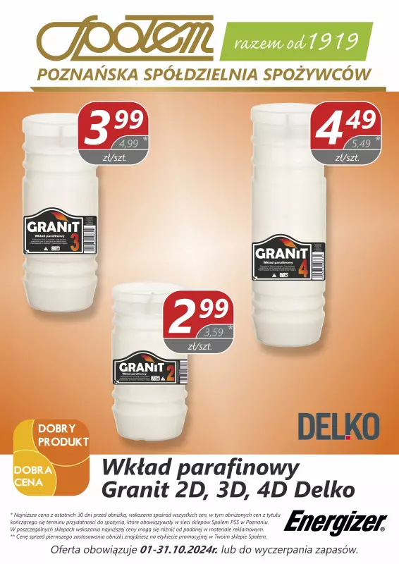 Społem - Blisko i Korzystnie - gazetka promocyjna Plakat promocyjny PSS Poznań od piątku 25.10 do czwartku 31.10