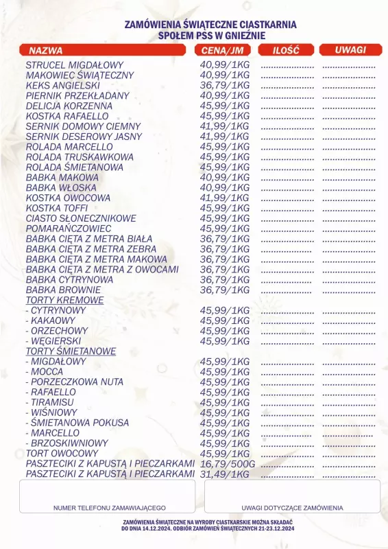 Społem - Blisko i Korzystnie - gazetka promocyjna Gazetka Wigilia 2024 PSS Gniezno od piątku 06.12 do wtorku 17.12 - strona 2