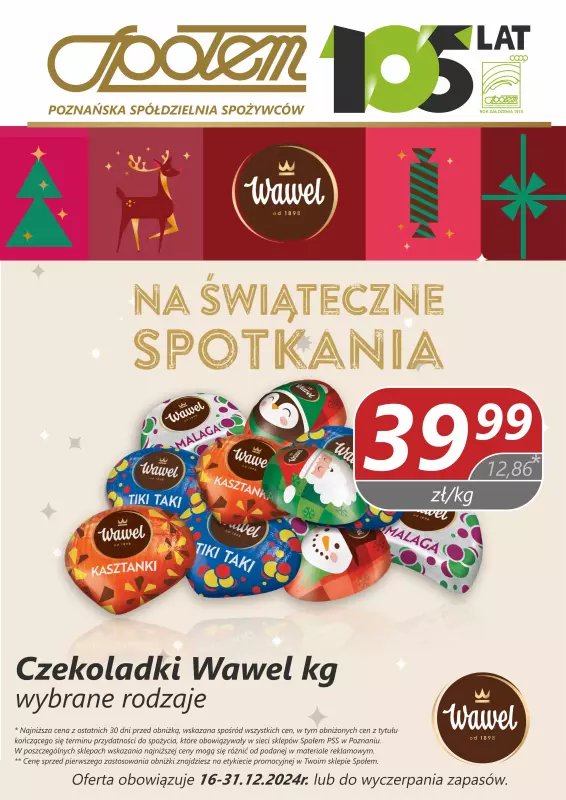 Społem - Blisko i Korzystnie - gazetka promocyjna Plakat promocyjny PSS Poznań od środy 18.12 do wtorku 31.12