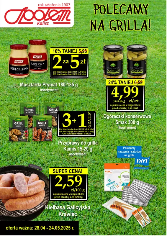 Społem - Blisko i Korzystnie - gazetka promocyjna Plakat promocyjny PSS Kalisz od poniedziałku 28.04 do soboty 24.05