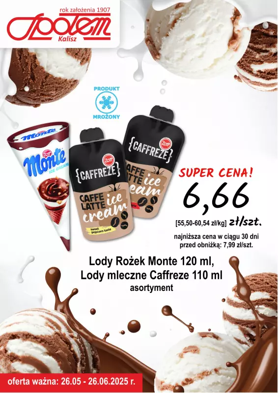 Społem - Blisko i Korzystnie - gazetka promocyjna Plakat promocyjny PSS Kalisz od poniedziałku 26.05 do czwartku 26.06