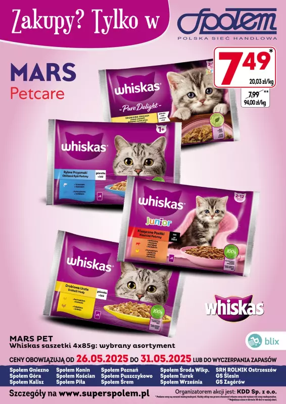 Społem - Blisko i Korzystnie - gazetka promocyjna Plakaty promocyjne od poniedziałku 26.05 do soboty 31.05