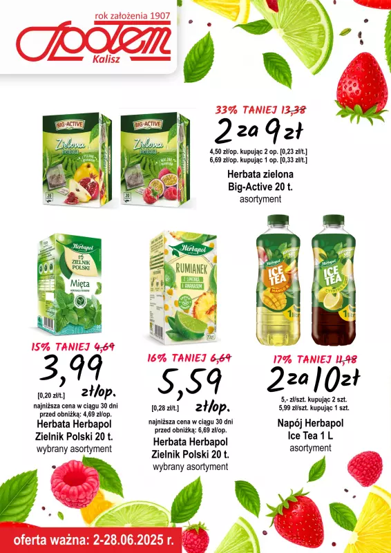 Społem - Blisko i Korzystnie - gazetka promocyjna Plakat promocyjny PSS Kalisz od poniedziałku 02.06 do soboty 28.06