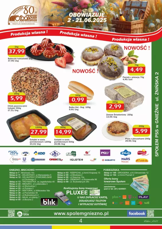 Społem - Blisko i Korzystnie - gazetka promocyjna Gazetka PSS Gniezno od poniedziałku 02.06 do soboty 21.06 - strona 4
