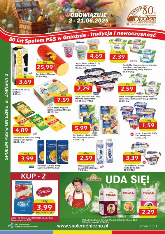 Społem - Blisko i Korzystnie - gazetka promocyjna Gazetka PSS Gniezno  