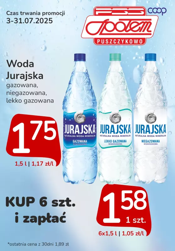 Społem - Blisko i Korzystnie - gazetka promocyjna Plakat promocyjny PSS Puszczykowo od czwartku 03.07 do czwartku 31.07