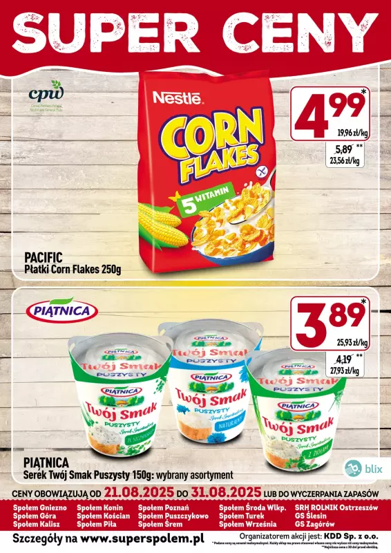 Społem - Blisko i Korzystnie - gazetka promocyjna Super ceny! od czwartku 21.08 do niedzieli 31.08 - strona 4