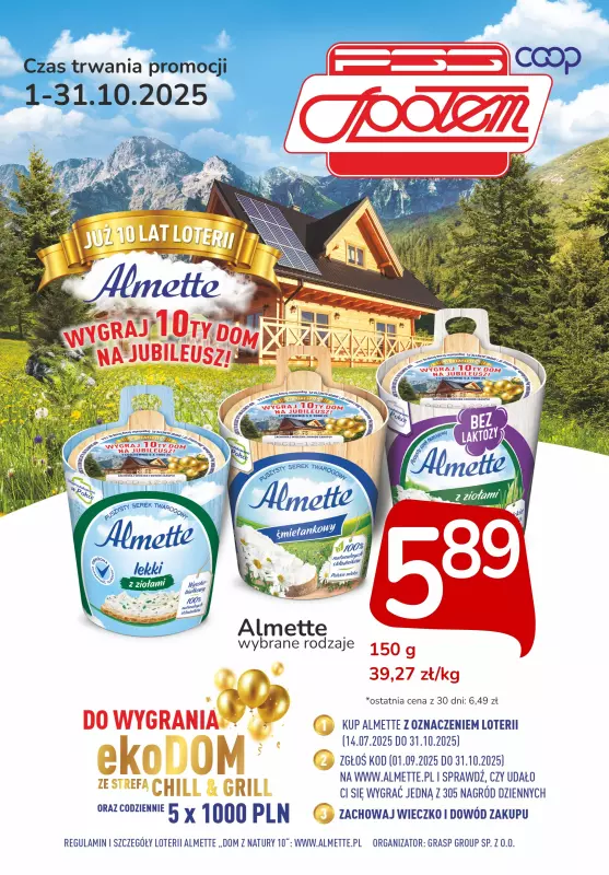 Społem - Blisko i Korzystnie - gazetka promocyjna Plakat promocyjny PSS Puszczykowo od środy 01.10 do piątku 31.10