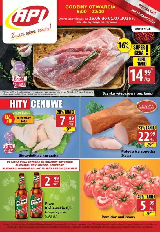 API Market - gazetka promocyjna Gazetka od środy 25.06 do wtorku 01.07