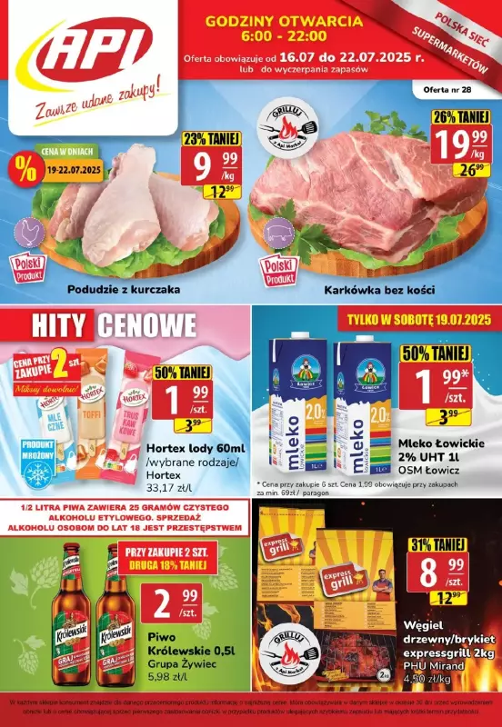 API Market - gazetka promocyjna Gazetka od środy 16.07 do wtorku 22.07