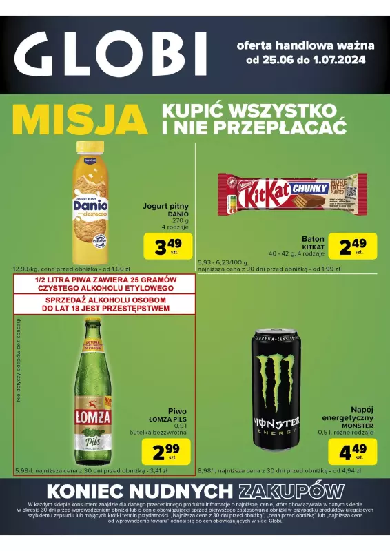 Globi - gazetka promocyjna Gazetka Globi od wtorku 25.06 do poniedziałku 01.07