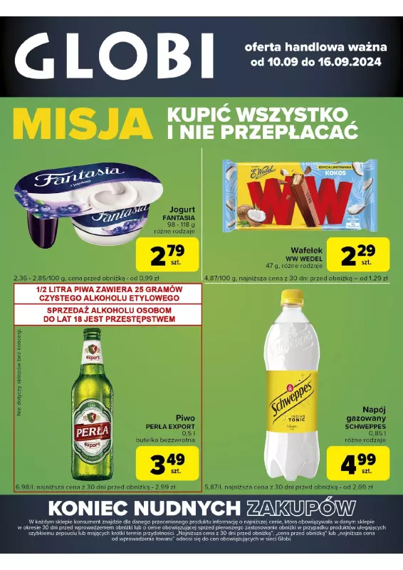 Globi - gazetka promocyjna Gazetka Globi od wtorku 10.09 do poniedziałku 16.09