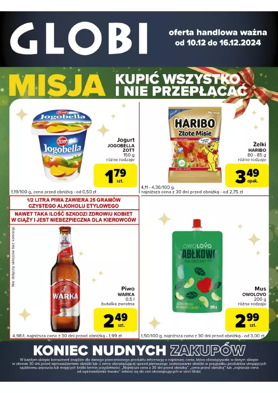 Globi - gazetka promocyjna Gazetka Globi od wtorku 10.12 do poniedziałku 16.12