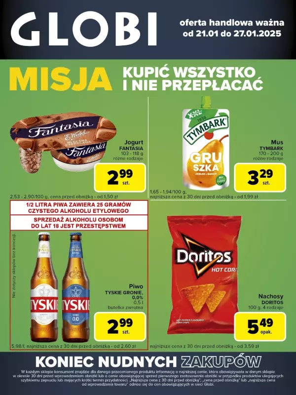 Globi - gazetka promocyjna Gazetka Globi od wtorku 21.01 do poniedziałku 27.01