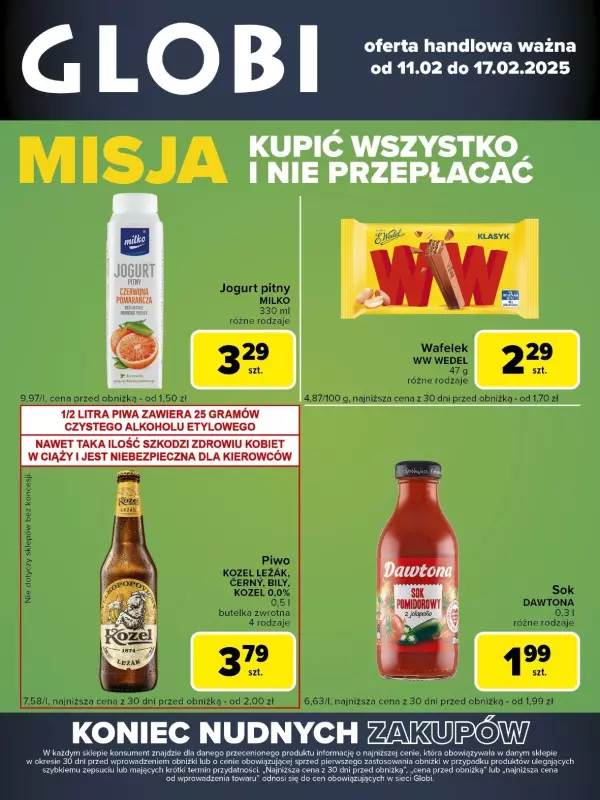 Globi - gazetka promocyjna Gazetka Globi od wtorku 11.02 do poniedziałku 17.02