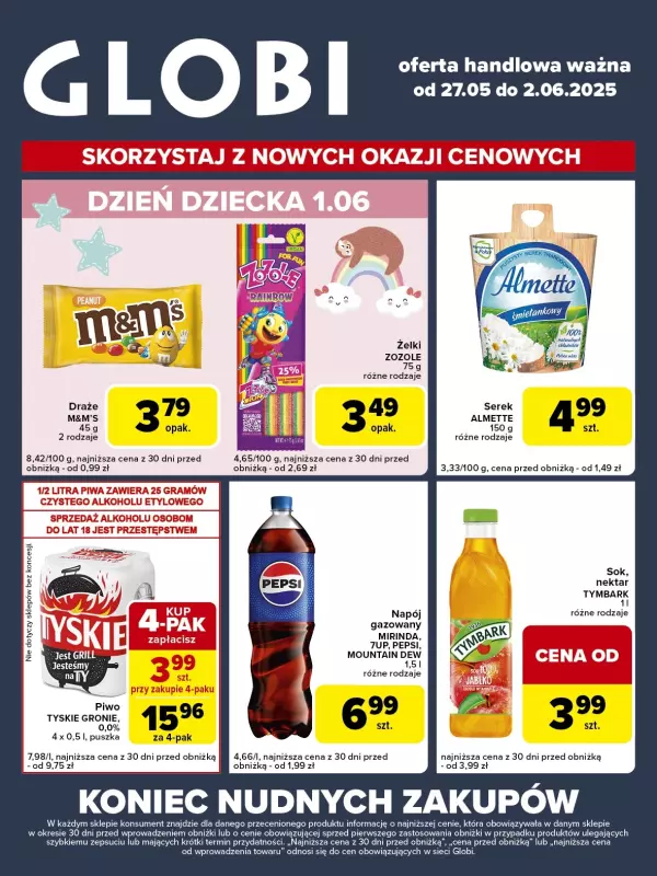 Globi - gazetka promocyjna Gazetka Globi od wtorku 27.05 do poniedziałku 02.06