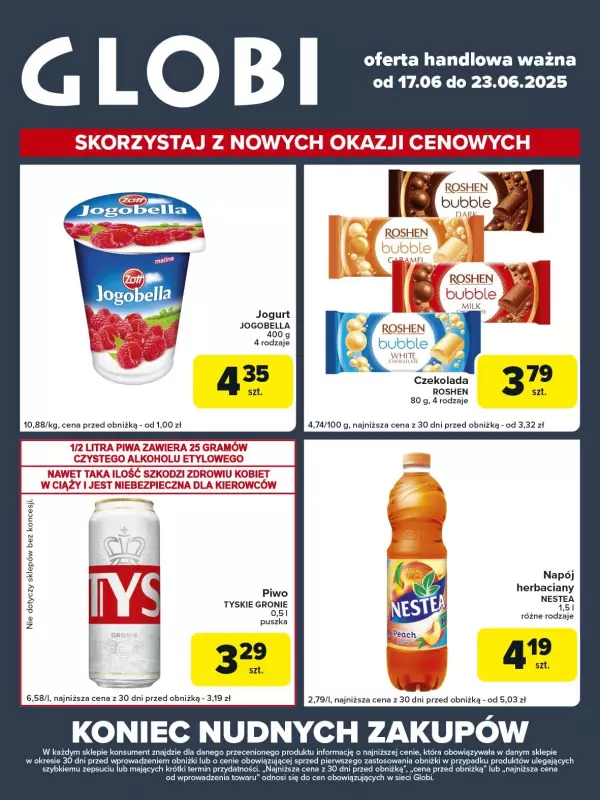 Globi - gazetka promocyjna Gazetka Globi od wtorku 17.06 do poniedziałku 23.06