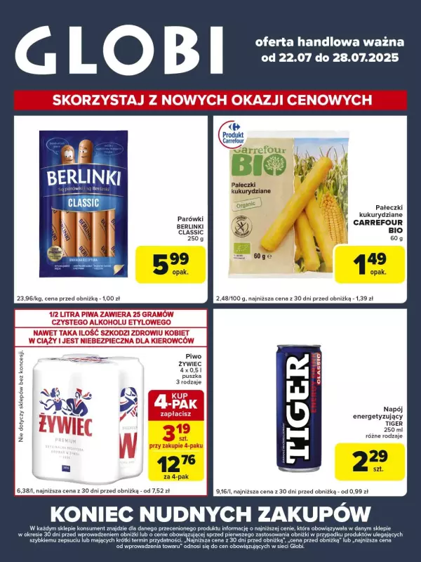 Globi - gazetka promocyjna Gazetka Globi od wtorku 22.07 do poniedziałku 28.07