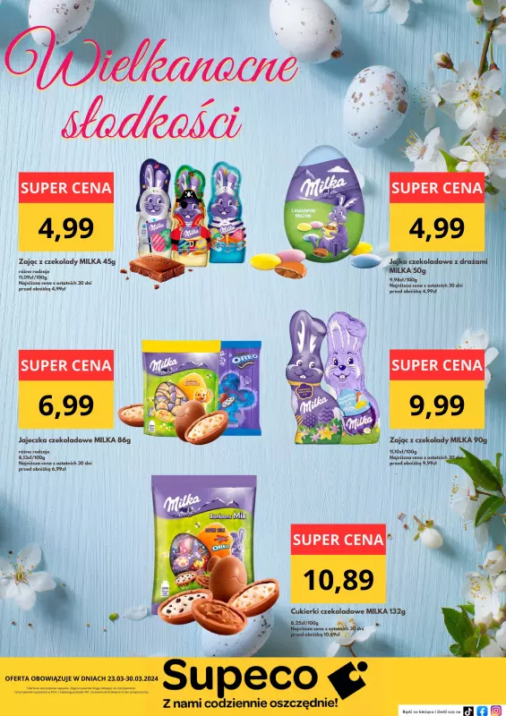 Supeco - gazetka promocyjna Wielkanocne słodkości od soboty 23.03 do soboty 30.03