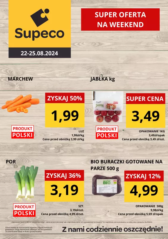 Supeco - gazetka promocyjna WEEKEND od czwartku 22.08 do niedzieli 25.08