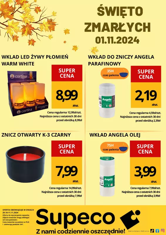 Supeco - gazetka promocyjna Ulotka Znicz od wtorku 29.10 do poniedziałku 11.11 - strona 2