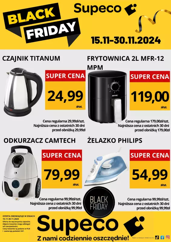 Supeco - gazetka promocyjna Black Friday od piątku 15.11 do soboty 30.11