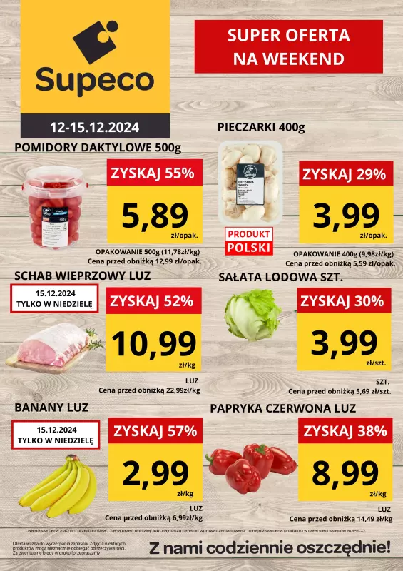 Supeco - gazetka promocyjna WEEKENDÓWKA od czwartku 12.12 do niedzieli 15.12