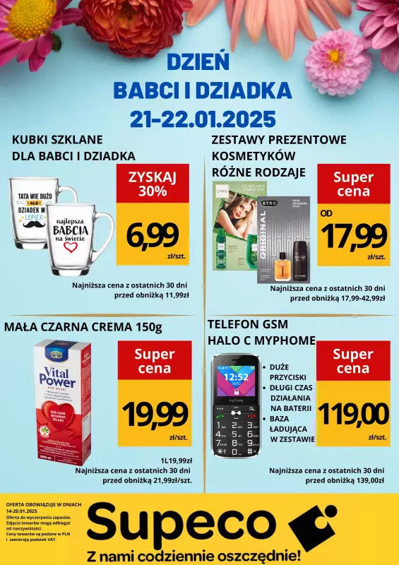 Supeco - gazetka promocyjna Dzień Babci i Dziadka od wtorku 21.01 do środy 22.01