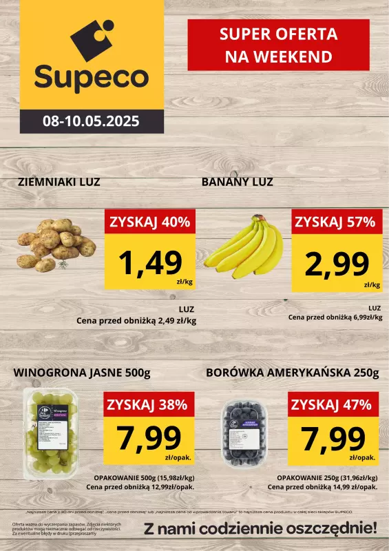 Supeco - gazetka promocyjna WEEKENDÓWKA od czwartku 08.05 do soboty 10.05
