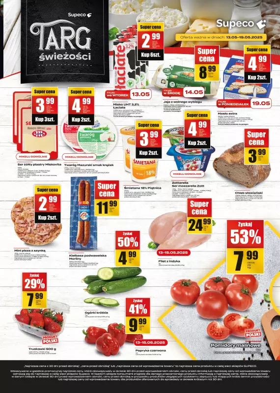 Supeco - gazetka promocyjna Targ Świeżości od wtorku 13.05 do poniedziałku 19.05