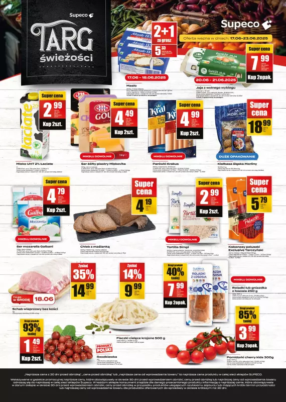 Supeco - gazetka promocyjna Targ świeżości od wtorku 17.06 do poniedziałku 23.06