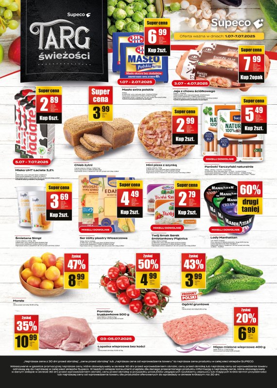 Supeco - gazetka promocyjna Targ Świeżości od wtorku 01.07 do poniedziałku 07.07