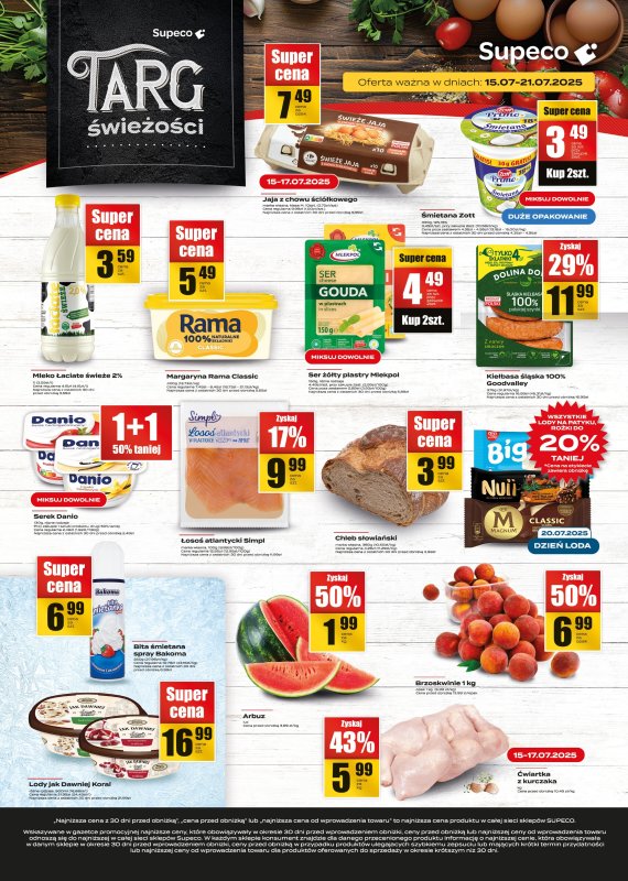 Supeco - gazetka promocyjna Targ świeżości od wtorku 15.07 do poniedziałku 21.07