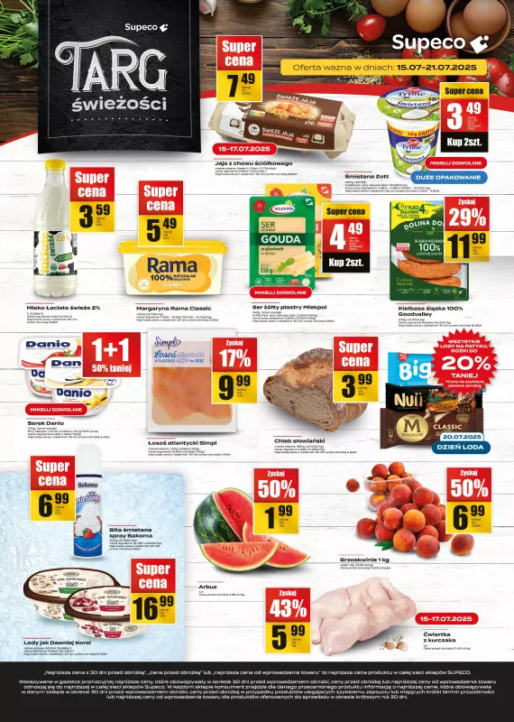 Supeco - gazetka promocyjna Targ świeżości od wtorku 15.07 do poniedziałku 21.07