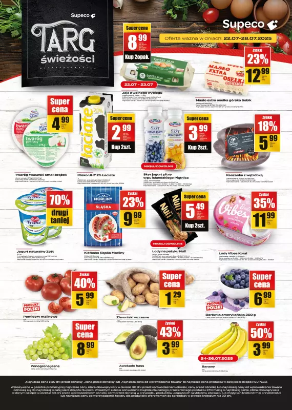 Supeco - gazetka promocyjna Targ świeżości od wtorku 22.07 do poniedziałku 28.07