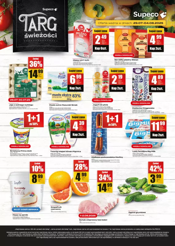 Supeco - gazetka promocyjna Targ świeżości od wtorku 29.07 do poniedziałku 04.08