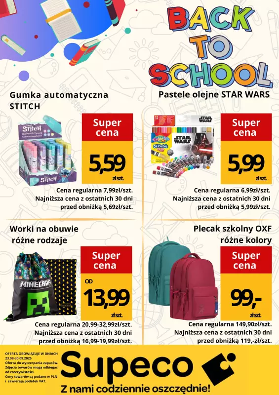 Supeco - gazetka promocyjna Ulotka Szkoła od wtorku 26.08 do wtorku 30.09 - strona 2
