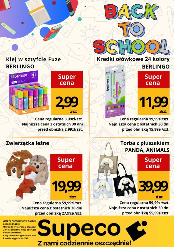 Supeco - gazetka promocyjna Ulotka Szkoła od wtorku 26.08 do wtorku 30.09 - strona 4
