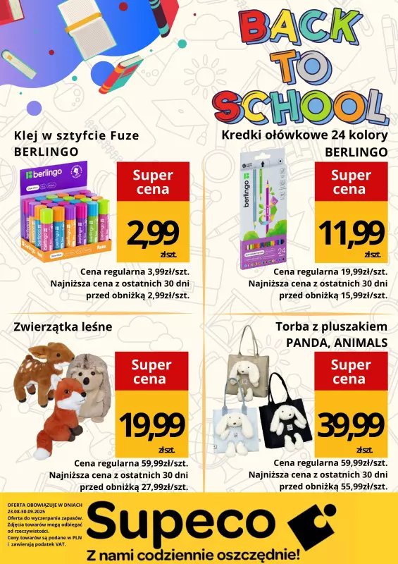 Supeco - gazetka promocyjna Ulotka Szkoła od wtorku 26.08 do wtorku 30.09 - strona 4