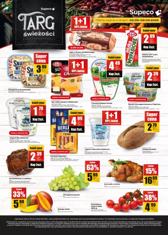 Supeco - gazetka promocyjna Targ Świeżości od wtorku 02.09 do poniedziałku 08.09