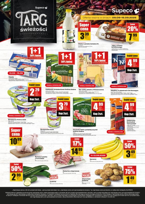 Supeco - gazetka promocyjna Targ świeżości od wtorku 09.09 do poniedziałku 15.09