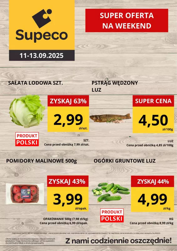 Supeco - gazetka promocyjna Super oferta na weekend od czwartku 11.09 do soboty 13.09