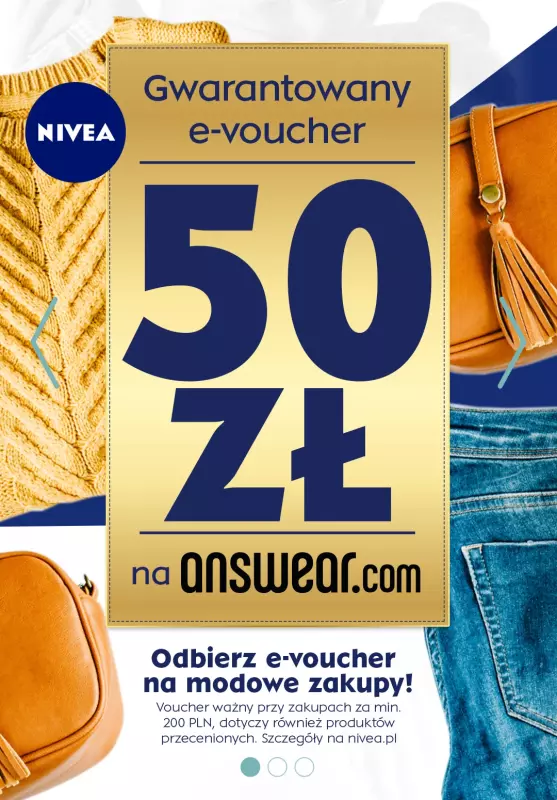 NIVEA - 50 zł od Answear - gazetka promocyjna Gwarantowany e-voucher 50zł na answear.com od czwartku 01.10 do środy 07.10
