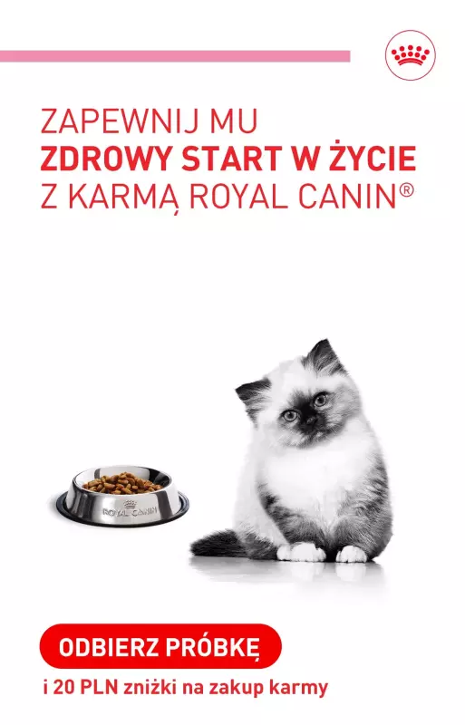 Royal Canin - gazetka promocyjna Odbierz darmową próbkę i 20 PLN zniżki na karmę dla kociaka od wtorku 24.11 do wtorku 01.12