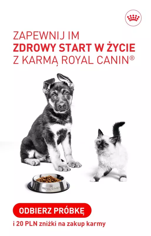 Royal Canin - gazetka promocyjna Odbierz darmową próbkę i 20 PLN zniżki na karmę od środy 02.12 do wtorku 08.12