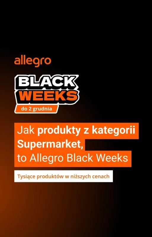 #BLACK FRIDAY - gazetka promocyjna Allegro | Rabaty na produkty z supermarketu od wtorku 05.11 do środy 06.11