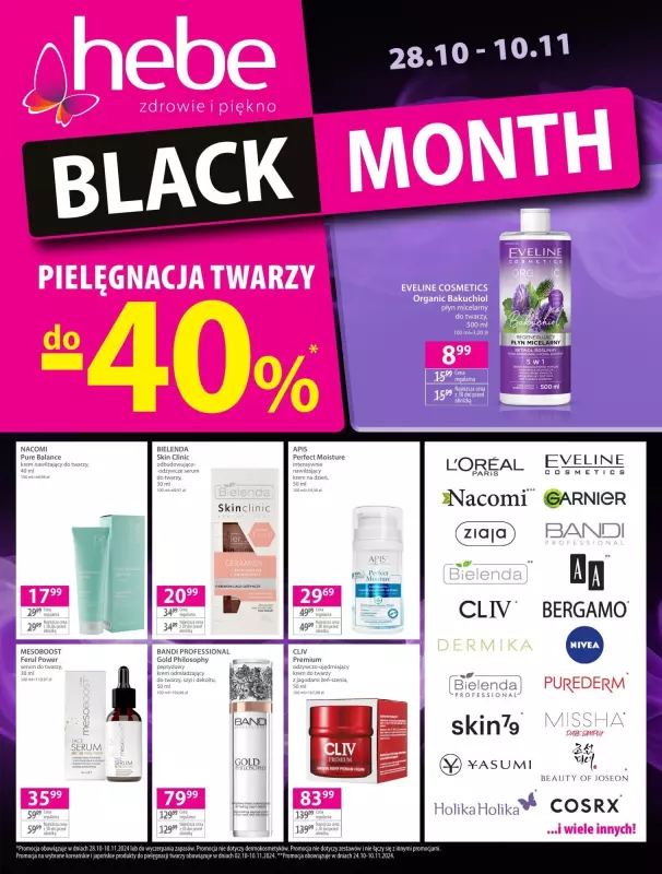 #BLACK FRIDAY - gazetka promocyjna Hebe | Black Month od środy 30.10 do niedzieli 10.11