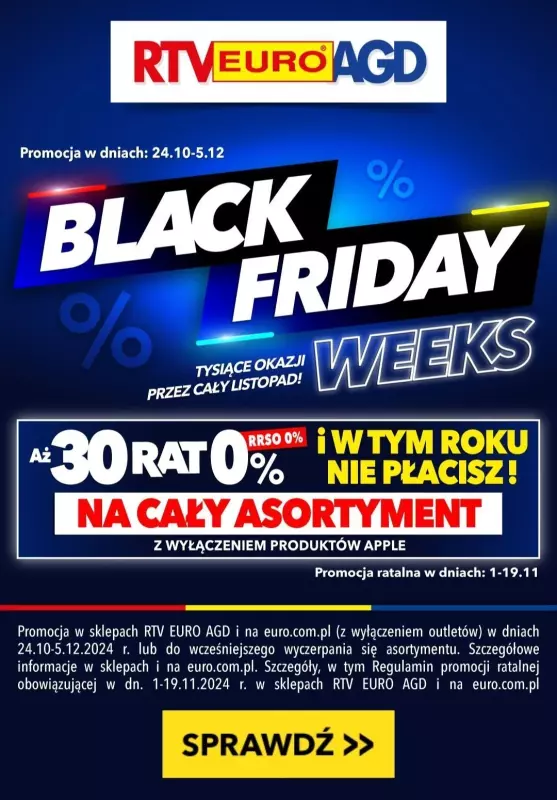 #BLACK FRIDAY - gazetka promocyjna RTV EURO AGD | Black Friday Weeks od wtorku 05.11 do czwartku 05.12