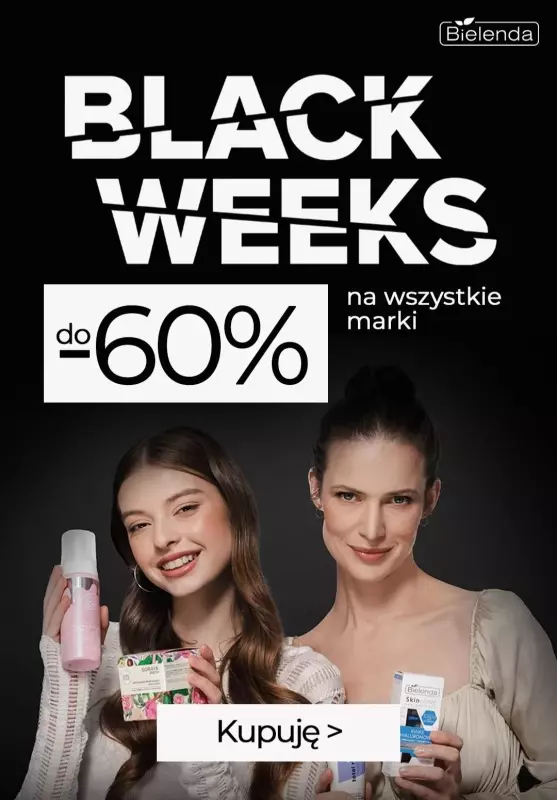 #BLACK FRIDAY - gazetka promocyjna Bielenda | Black Weeks do -60% od poniedziałku 18.11 do niedzieli 01.12