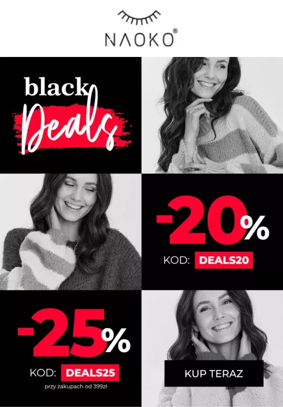 #BLACK FRIDAY - gazetka promocyjna Naoko | -20% z kodem od wtorku 19.11 